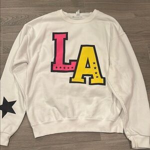 Revelation White LA Graphic Junior Girls Sweatshirt Size M